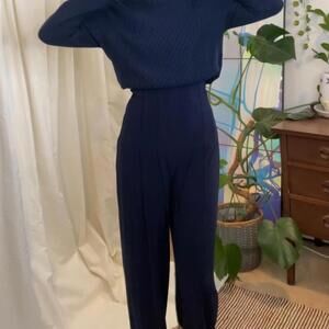 norma kamali Navy blue high waist tailored pleat pants. size xs/29
